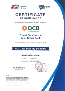 OCB đạt chứng nhận PCI DSS về bảo mật thẻ 3 năm liên tiếp