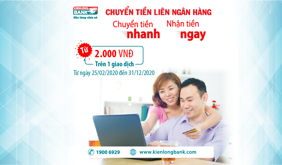 kienlongbank giam phi dich vu chuyen tien nhanh lien ngan hang