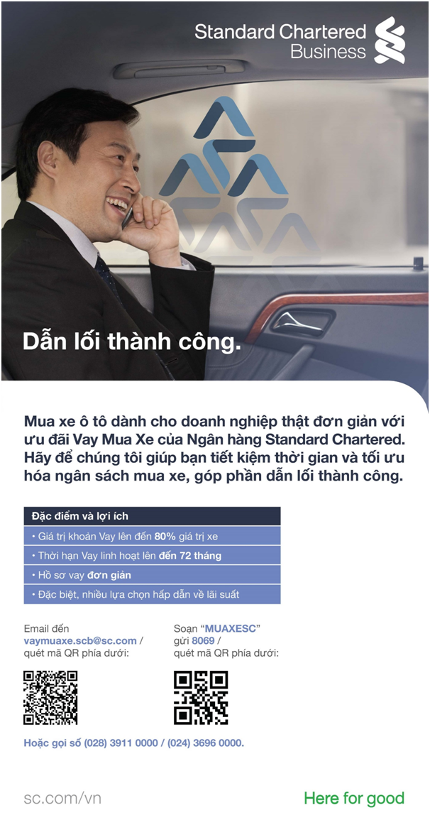 Standard Chartered Việt Nam ra mắt chương trình vay mua xe cho doanh nghiệp standard chartered viet nam ra mat chuong trinh vay mua xe cho doanh nghiep