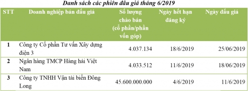 Đấu giá tháng 5/2019 trên HNX: Chỉ một phiên, bán được 10,6% cổ phần chào bán