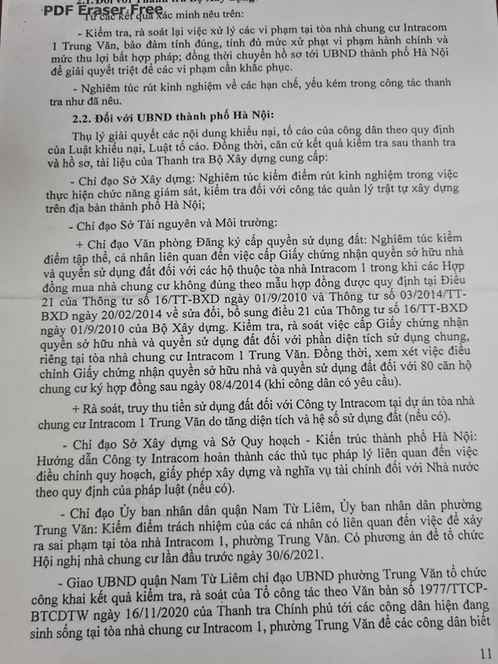 Lộ nhiều sai phạm tại chung cư Intracom 1 Trung Văn lo nhieu sai pham tai chung cu intracom 1 trung van