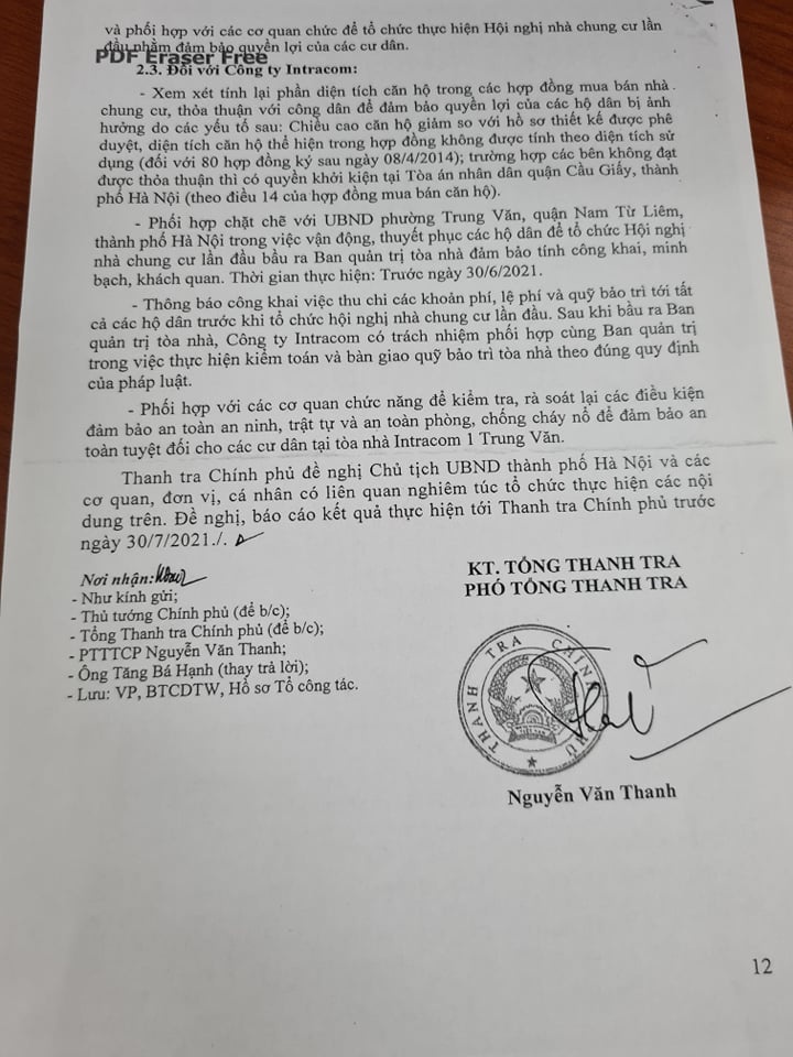 Lộ nhiều sai phạm tại chung cư Intracom 1 Trung Văn lo nhieu sai pham tai chung cu intracom 1 trung van