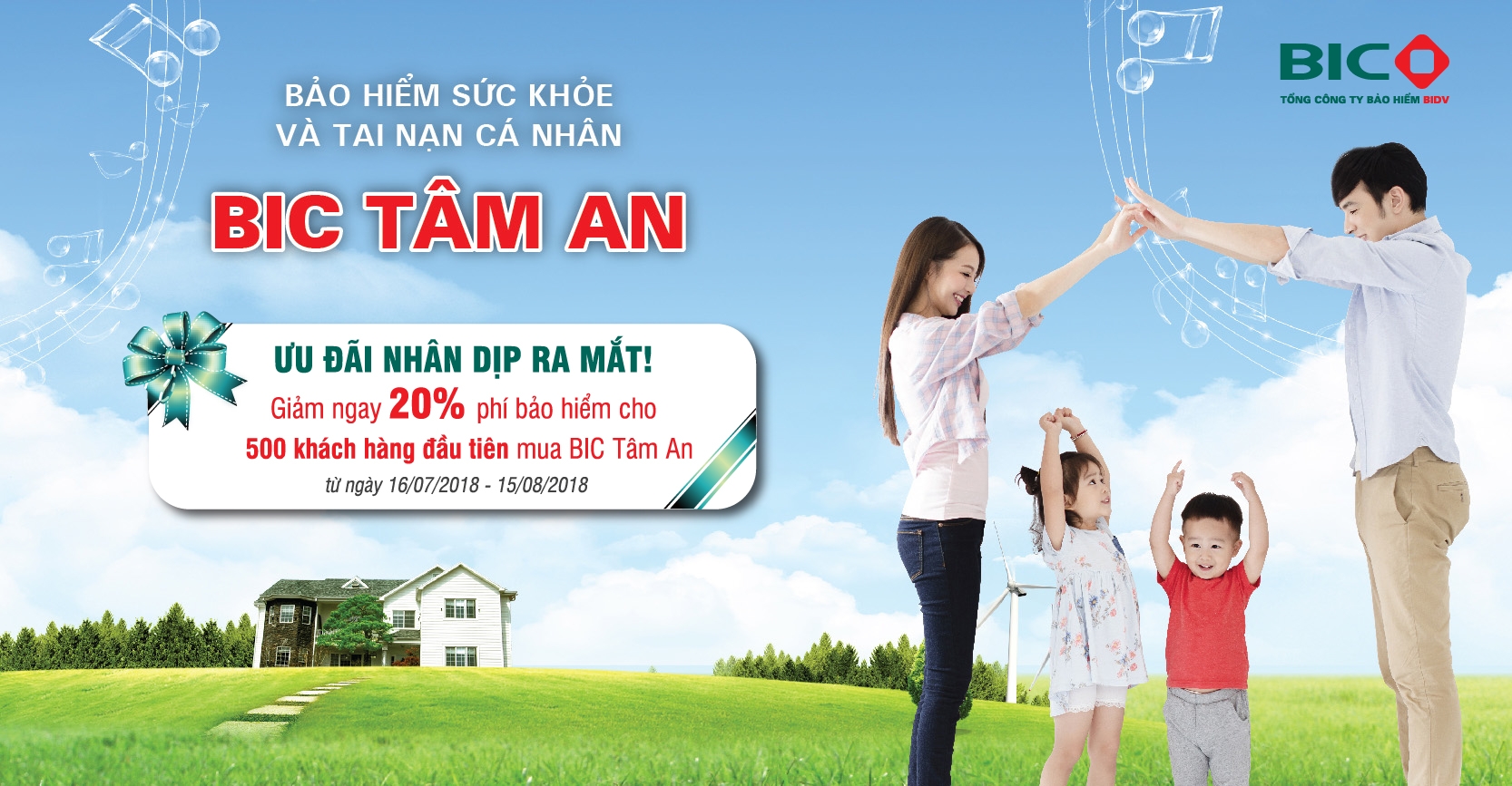 Ra mắt sản phẩm bảo hiểm BIC Tâm An, giảm 20% phí