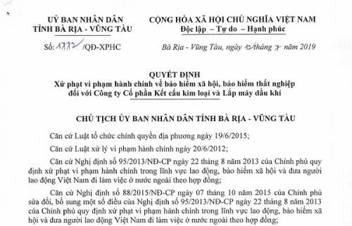 3 doanh nghiệp bị xử phạt vì chậm đóng bảo hiểm xã hội