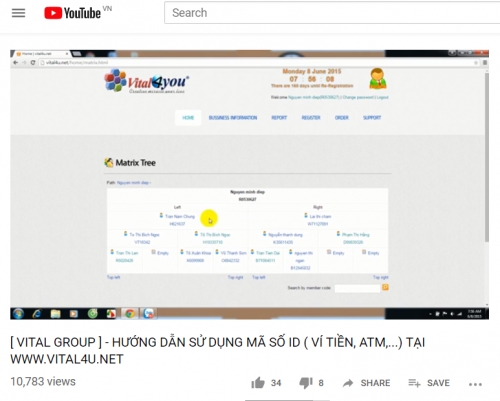 VITAL4U.NET có dấu hiệu kinh doanh đa cấp trái phép