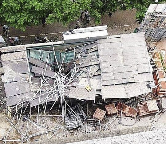 Đứt dây cáp cẩu tại dự án The Sun Mễ Trì