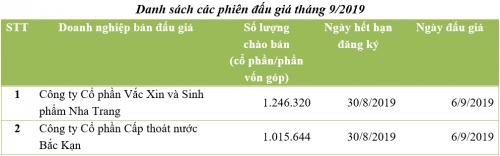 Đấu giá tháng 8/2019: Chỉ một phiên, thu về cho Nhà nước 219 tỷ đồng