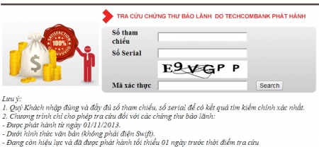 Techcombank: Dịch vụ Tra cứu chứng thư bảo lãnh miễn phí Techcombank: Dịch vụ Tra cứu chứng thư bảo lãnh miễn phí
