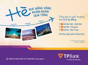 Muôn ngàn quà tặng đón hè cùng TPBank