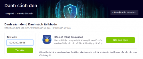 tinh nang giup nguoi dung tra cuu so tai khoan ngan hang lua dao