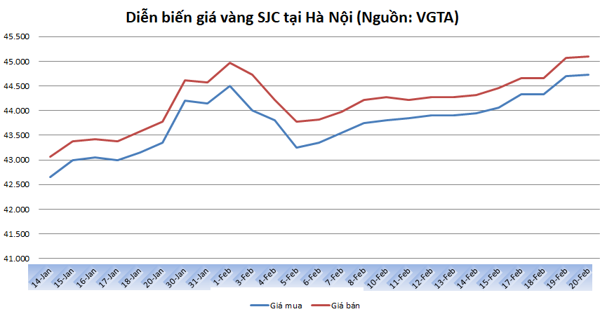Thị trường vàng 20/2: Tìm kiếm mức cao kỷ lục mới thi truong vang 202 tim kiem muc cao ky luc moi