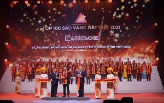 Agribank nhận giải thưởng Sao Vàng đất Việt năm 2021