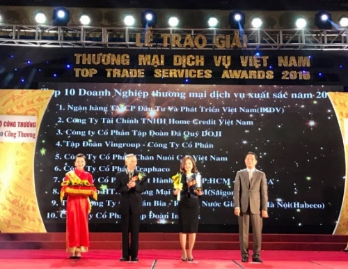 BIDV dẫn đầu Top 10 Doanh nghiệp Thương mại dịch vụ xuất sắc