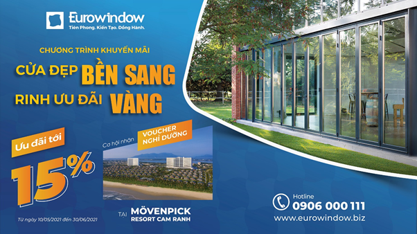 Ưu đãi tới 15% khi mua sản phẩm Eurowindow