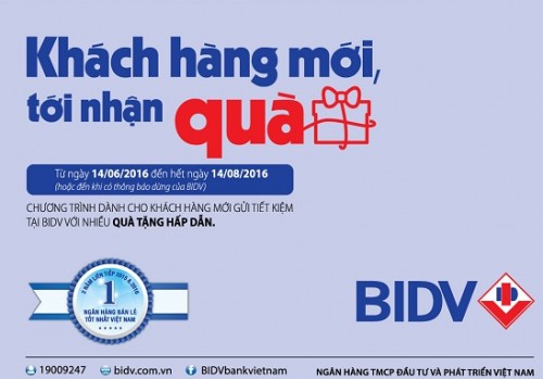Nhiều ưu đãi với chương trình “Khách hàng mới, tới nhận quà” của BIDV