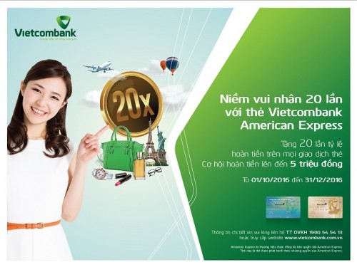 Niềm vui nhân 20 lần với thẻ Vietcombank American Express Niềm vui nhân 20 lần với thẻ Vietcombank American Express