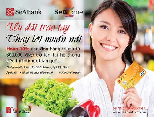 Chủ thẻ SeABank sẽ được hoàn 10% giá trị đơn hàng
