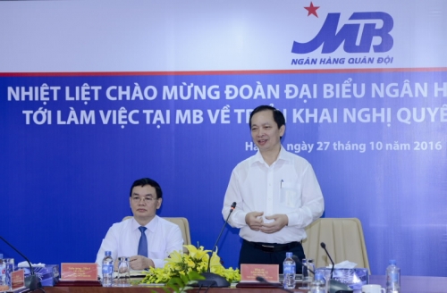 Phó Thống đốc Đào Minh Tú làm việc với MB về triển khai Nghị quyết 19, 35 Phó Thống đốc Đào Minh Tú làm việc với MB về triển khai Nghị quyết 19, 35