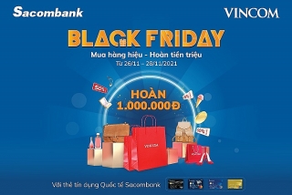 Nhiều ưu đãi cho chủ thẻ tín dụng quốc tế Sacombank dịp Black Friday