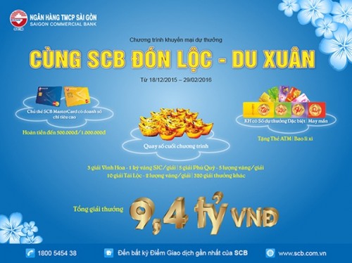 “Đón lộc – Du xuân” nhận quà hấp dẫn từ SCB “Đón lộc – Du xuân” nhận quà hấp dẫn từ SCB