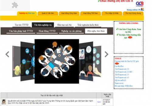 Website nội bộ: Bước đột phá trong phát triển của Công đoàn CIC