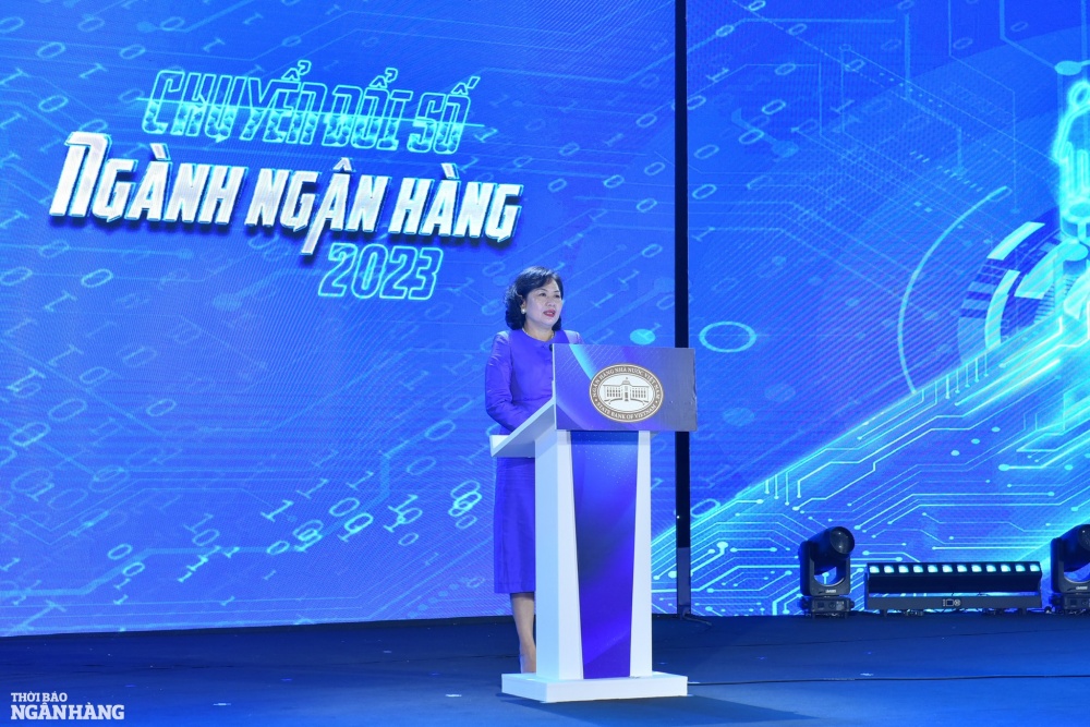 Thống đốc NHNN Nguyễn Thị Hồng phát biểu tại sự kiện Chuyển đổi số ngành Ngân hàng năm 2023